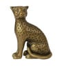 (1Pc) Gold Metal Cheetah Decorative Statue For Living Room & Office