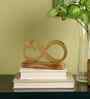 Decorative Aluminium Infinity Sign With Two Hearts Showpiece With Wooden Base