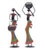 Decorative Lady Iron Figurine With Inbuilt Tealight Holder Set of 2