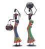 Decorative Lady Iron Figurine With Inbuilt Tealight Holder Set of 2