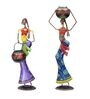 Decorative Lady Iron Figurine With Inbuilt Tealight Holder (Set of 2)