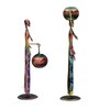 Decorative Lady Iron Figurine With Inbuilt Tealight Holder (Set of 2)