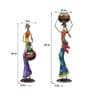 Decorative Lady Iron Figurine With Inbuilt Tealight Holder (Set of 2)