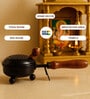 Black Decorative Metal Dhoop Dani Burner