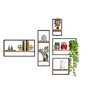 Decorative Metal Framed Wall Shelves In Urban Motif Set Of 5