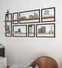 Decorative Metal Framed Wall Shelves In Urban Motif Set Of 7