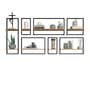 Decorative Metal Framed Wall Shelves In Urban Motif Set Of 7