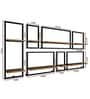 Decorative Metal Framed Wall Shelves In Urban Motif Set Of 7