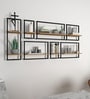 Decorative Metal Framed Wall Shelves In Urban Motif Set Of 7