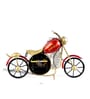 Decorative Metal Handpainted Red Colour Bike Table Clock Showpiece