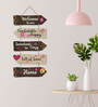 Decorative Multicolour Engineered Wood Wall Hanging Quotes