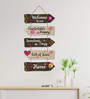 Decorative Multicolour Engineered Wood Wall Hanging Quotes