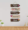 Decorative Multicolour Engineered Wood Wall Hanging Quotes