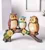 Decorative Owl Resin Showpiece (13 cm, Multicolor)