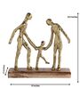 Decorative Aluminium Parent Holding Child Showpiece With Wooden Base