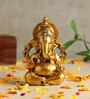 Golden Decorative Polyresin Ganesha Idol