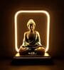 Decorative Polyresin Gautam Buddha Acrylic Base LED Light