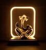 Decorative Polyresin Musical Ganesha Acrylic Base LED Light