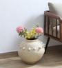 Decorative Round Off-White Paper Mache Vase