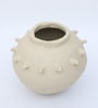 Decorative Round Off-White Paper Mache Vase