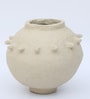Decorative Round Off-White Paper Mache Vase