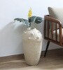 Decorative Round White Paper Mache Vase