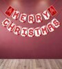 Red & White Engineered Wood Xmas Bunting Banner