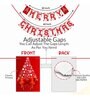 Red & White Engineered Wood Xmas Bunting Banner