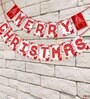 Red & White Engineered Wood Xmas Bunting Banner