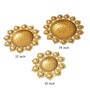 Decorative Set Of 3 Gold Iron Diya