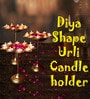 Decorative Set Of 3 Gold Iron Diya Urli
