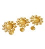 Decorative Set Of 3 Gold Iron Diya Urli