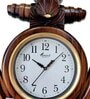 Brown Plastic Decorative Style Wall Clock