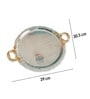Silver & Gold Iron Decorative Tray With Dual Handles