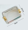 Silver & Gold Iron Decorative Tray With Dual Handles