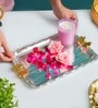 Silver & Gold Iron Decorative Tray With Dual Handles