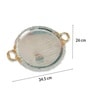 Silver & Gold Iron Decorative Tray With Dual Handles