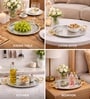 Silver & Gold Iron Decorative Tray With Dual Handles