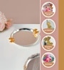 Silver & Gold Iron Decorative Tray With Dual Handles