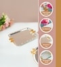 Silver & Gold Iron Decorative Tray With Dual Handles