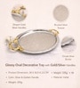 Silver & Gold Iron Decorative Tray With Dual Handles