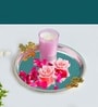 Silver & Gold Iron Decorative Tray With Dual Handles