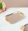Silver & Gold Iron Decorative Tray With Dual Handles