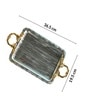 Silver & Gold Iron Decorative Tray With Dual Handles