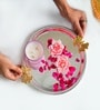 Silver & Gold Iron Decorative Tray With Dual Handles