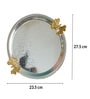 Silver & Gold Iron Decorative Tray With Dual Handles
