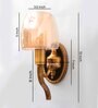 Decorative Vintage Brass Wall Sconce with Amber Glass