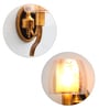 Decorative Vintage Brass Wall Sconce with Amber Glass