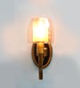 Decorative Vintage Brass Wall Sconce with Amber Glass