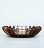 Decorative Wooden Bowl with Slated Design
